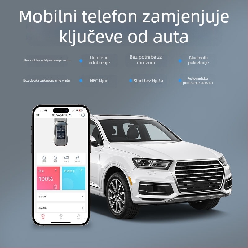 Solaret digitalni automobil ključ s upravljanjem putem pametnog telefona, univerzalna kompatibilnost, ABS kućište, originalni auto čip, daljinsko upravljanje