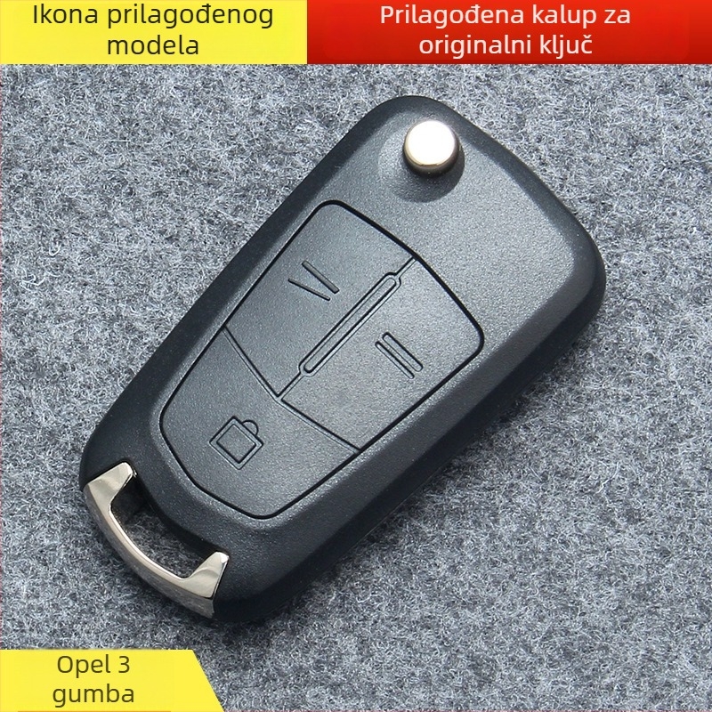 Opel sklopivi kućni ključ kućište za daljinski upravljač, model OB, 2- ili 3 tipke, metalna oštrica ključa, APS kućište, 42 g