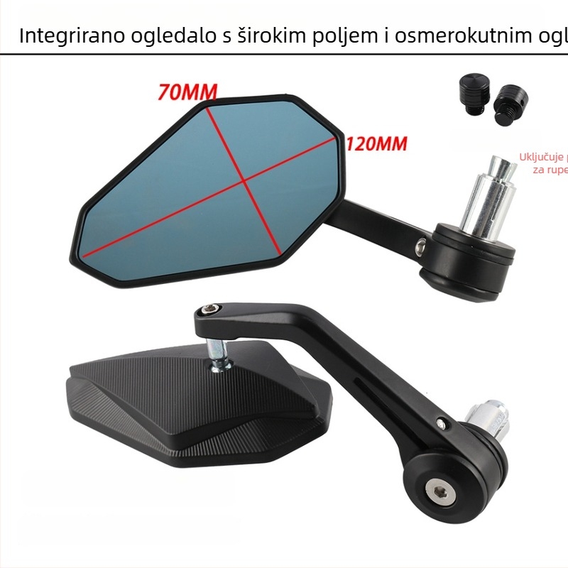CNC obrađeni aluminijski retrovizor za Yamaha XMAX300, NMAX155, NVX – HD ogledalo s osam ili devet stranica