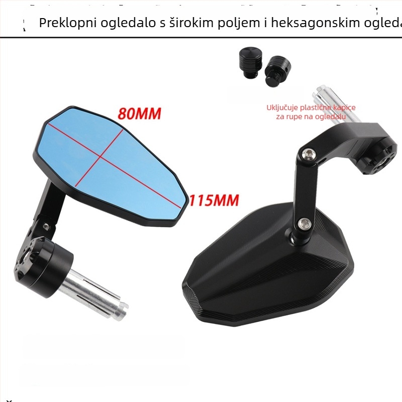 CNC obrađeni aluminijski retrovizor za Yamaha XMAX300, NMAX155, NVX – HD ogledalo s osam ili devet stranica