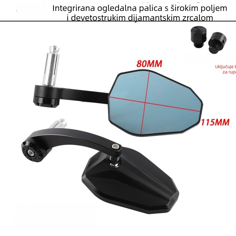 CNC obrađeni aluminijski retrovizor za Yamaha XMAX300, NMAX155, NVX – HD ogledalo s osam ili devet stranica