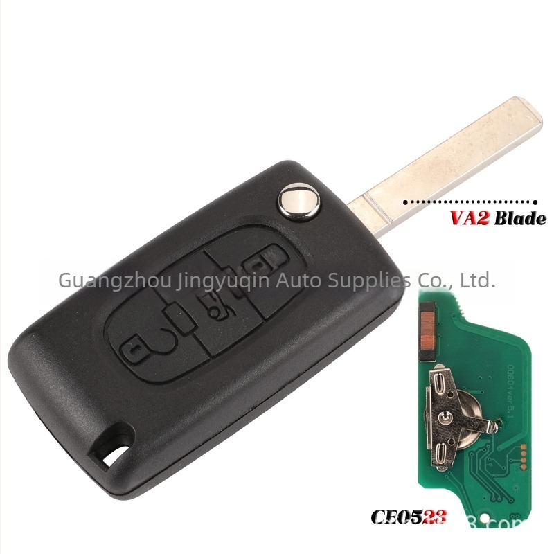 3-gumbasti sklapan daljinski ključ za Peugeot Citroën, 433MHz, ID46 čip, kućište od inženjerskih plastika