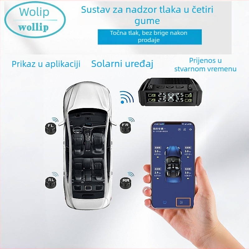TY36 Mini TPMS s Digitalnim Zaslonom, Bežični Prijenos u Stvarnom Vremenu, Visoka Preciznost Senzora, Funkcija Deflacije