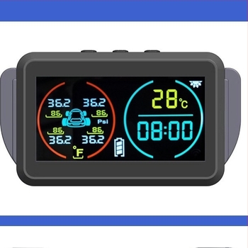 Novi TPMS senzor tlaka u gumama s prikazom vremena i temperature, bežični solarni senzor za automobile, univerzalni