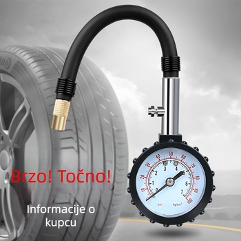Mehanički manometar za gume TYJ002, prenosni, raspon 0-100 psi, funkcija ispuštanja zraka