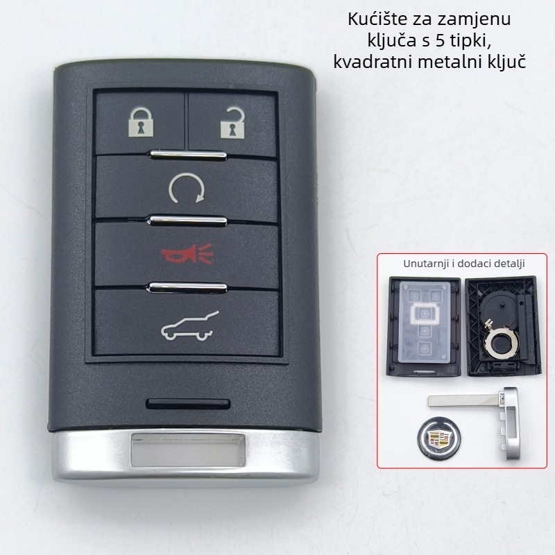 Kryt daljinkog ključa Cadillac s 5 tipkama (plastika, Xin Yuexin) za XT5 CT6 XTS SRX