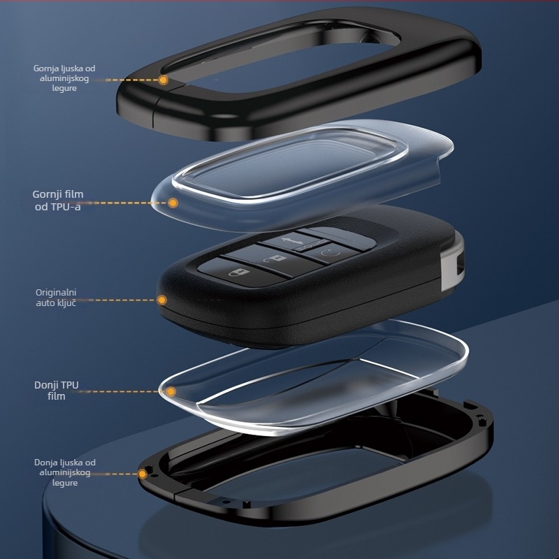 Kućište ključa Honda (Cabron) – aluminijska legura, poslovni stil, prilagodljiva obrada