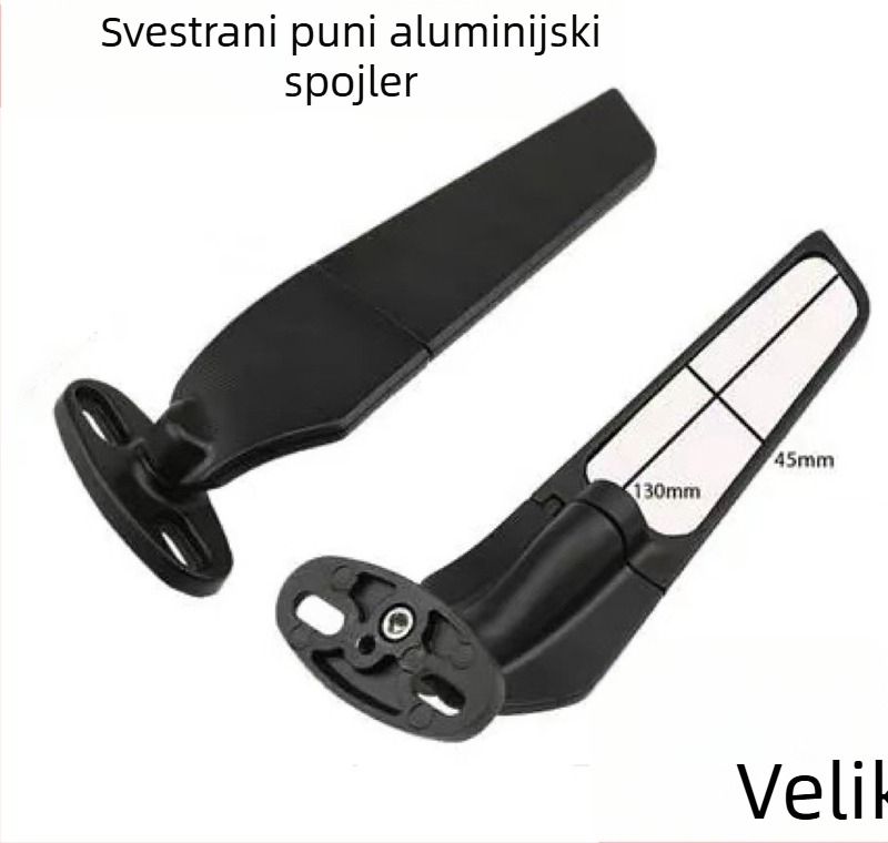 Panel retrovizora za motocikl sa kvadratnim ogledalom, tijelo od aluminijske zlitine, kućište ABS, za modele Kawasaki Yamaha Wind Knife, model -2