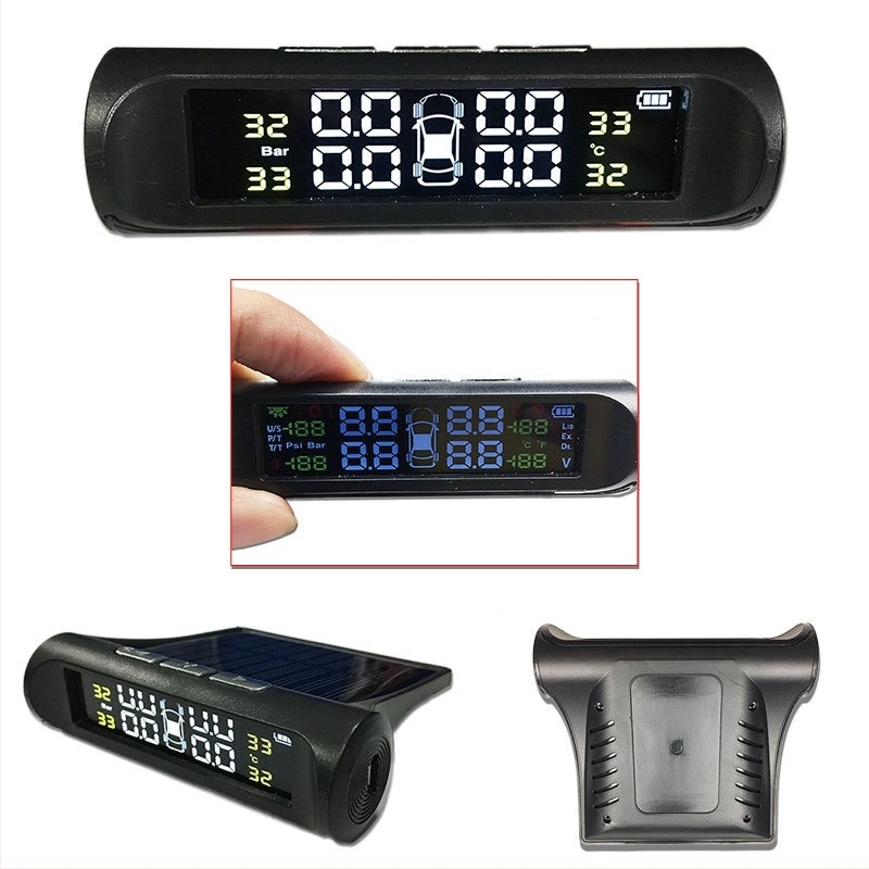 TPMS sustav praćenja tlaka u gumama, bežični solarni monitor, vanjski detektor tlaka