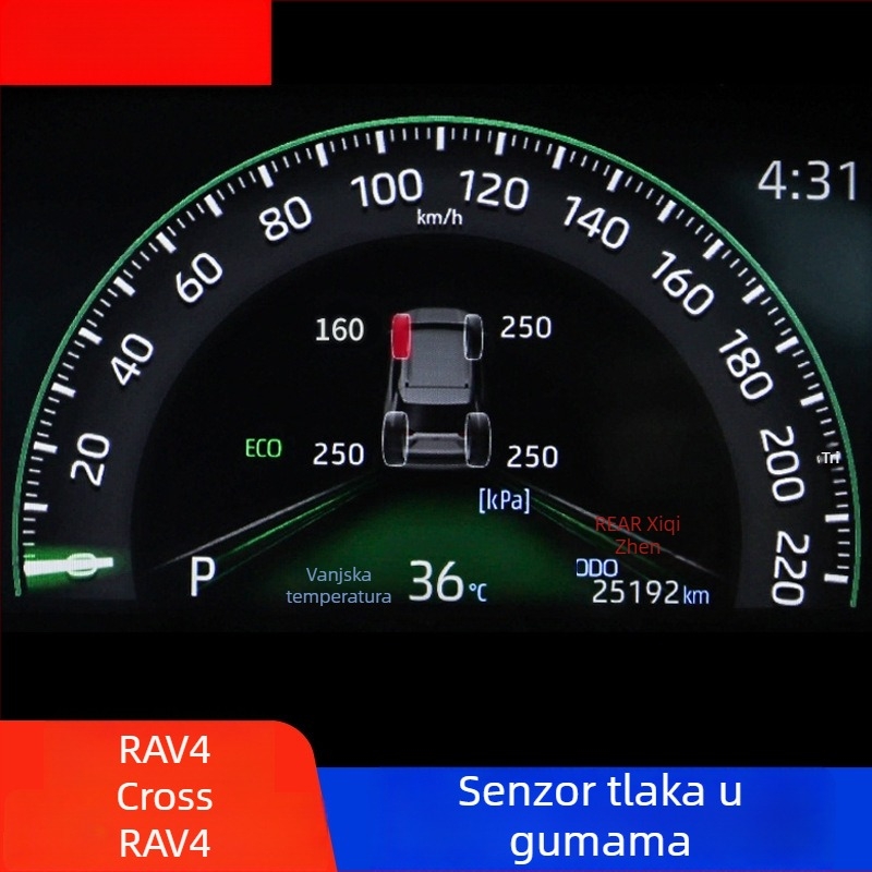 TPMS sustav za RAV4 – izvorni zaslon vozila, digitalni prikaz, kompatibilnost s 24 modela, RV modifikacija