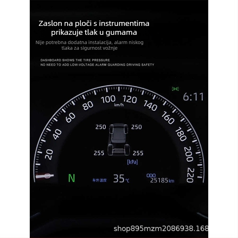 TPMS sustav za RAV4 – izvorni zaslon vozila, digitalni prikaz, kompatibilnost s 24 modela, RV modifikacija