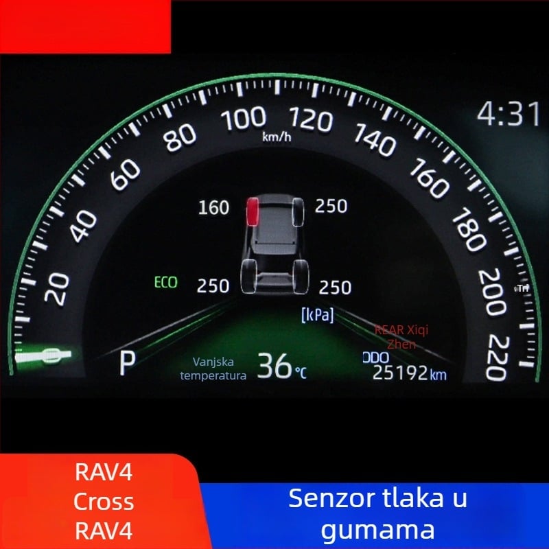 TPMS sustav za RAV4 – izvorni zaslon vozila, digitalni prikaz, kompatibilnost s 24 modela, RV modifikacija