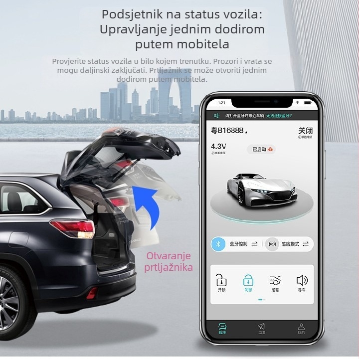 Univerzalni digitalni ključ za automobil s Bluetoothom, GPS pozicioniranjem i upravljanjem putem mobitela (DK05AS)