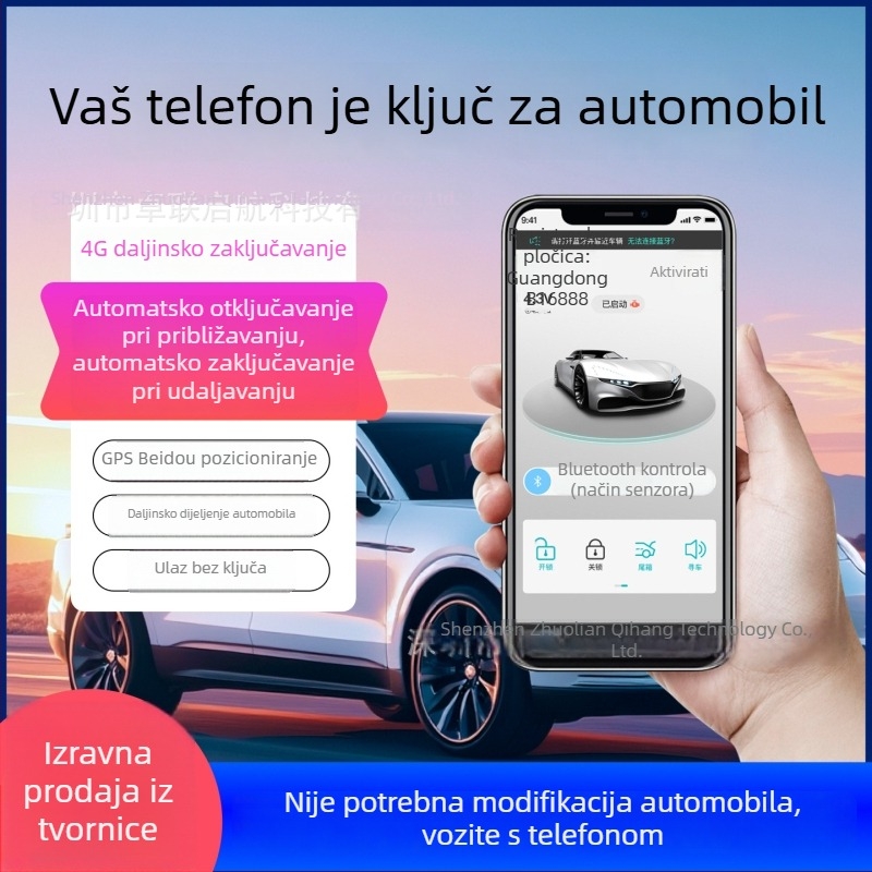 Univerzalni digitalni ključ za automobil s Bluetoothom, GPS pozicioniranjem i upravljanjem putem mobitela (DK05AS)