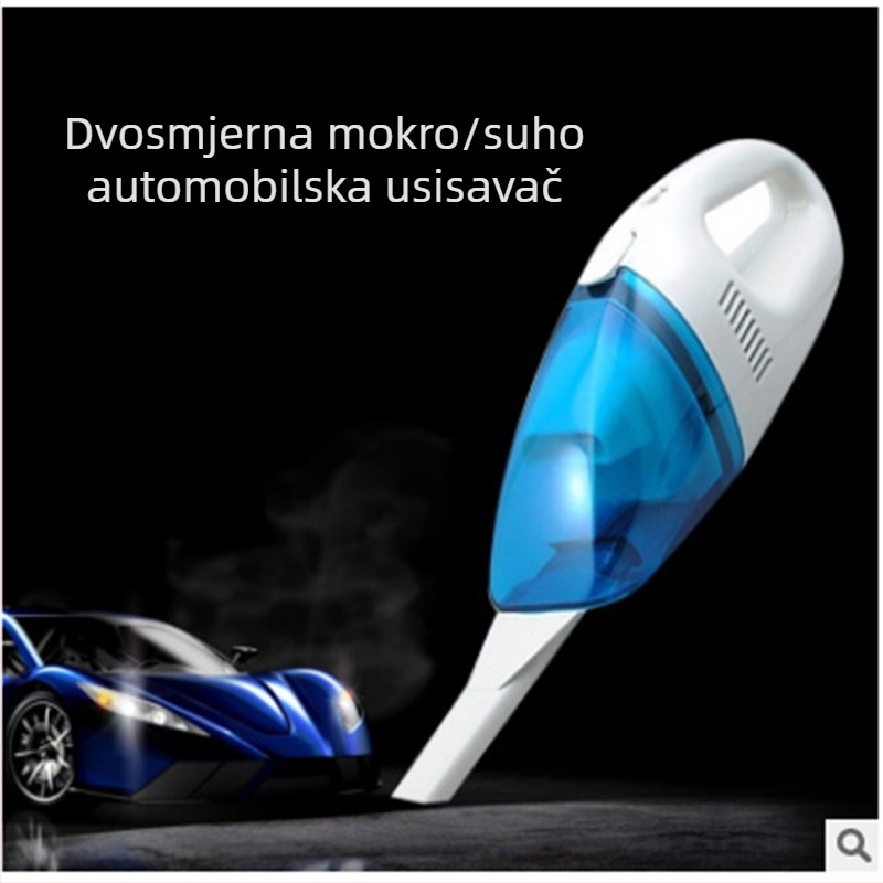 Usisivač za automobil, napajanje iz 12V cigaretne utičnice, 60W, usisni tlak 1900 Pa, mokro/suvo, kabel duljine 200 cm