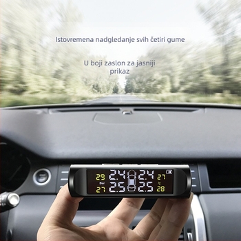 T2 integrirani solarni bežični TPMS za automobile, visokoprecizni sustav praćenja tlaka u gumama, digitalni zaslon, univerzalno za vozila