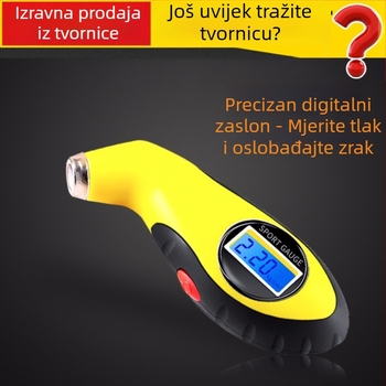 Visokoprecizan digitalni mjerač tlaka u gumama s LCD zaslonom, prenosni automobilni mjerač tlaka