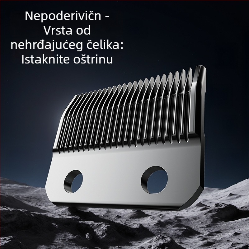 Šišač za kosu s ugrađenom baterijom, nože od nehrđajućeg čelika, ugrađena baterija 1200–2000 mAh, radno vrijeme 1–3 sata