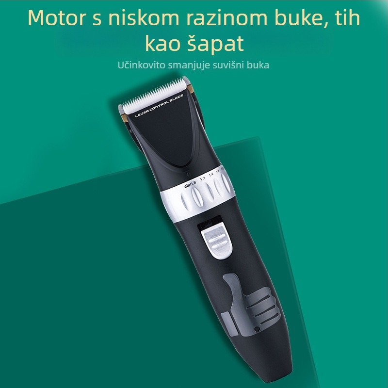 Frizerska električna mašinica za šišanje, punjiva, titanijske oštrice, motor s četkicama, nije vodootporna