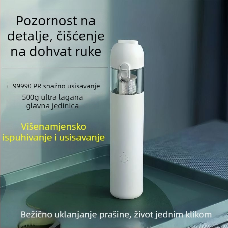Bežični ručni usisavač za automobil s bežičnim punjenjem snažno usisavanje kompaktan ručni dizajn motor bez četkica dvostruka namjena za auto i dom