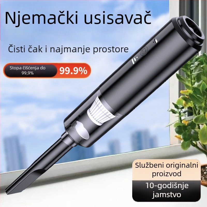 Bežični ručni usisavač za automobil s bežičnim punjenjem snažno usisavanje kompaktan ručni dizajn motor bez četkica dvostruka namjena za auto i dom