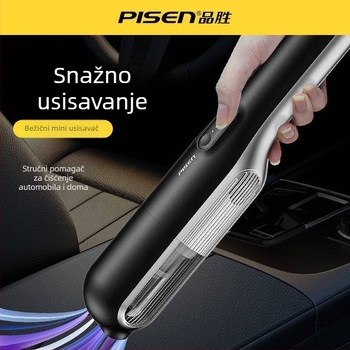 Pisen bežični ručni usisivač za auto s visokim usisnim kapacitetom, pogodan za automobil i dom