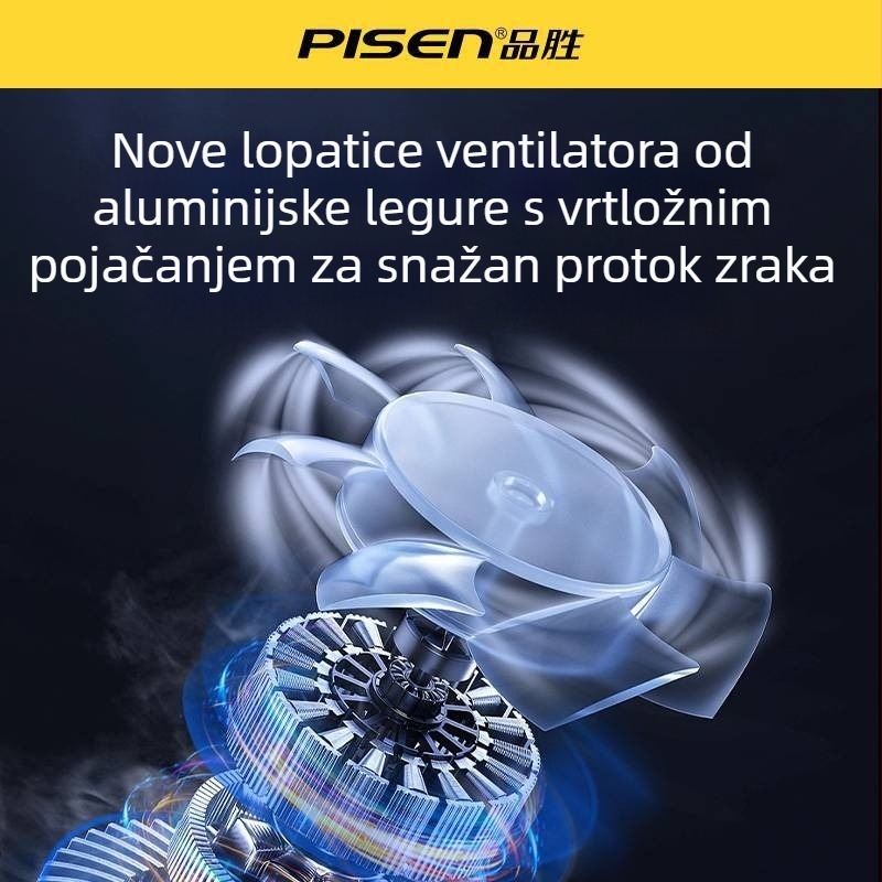 Pisen bežični ručni usisivač za auto s visokim usisnim kapacitetom, pogodan za automobil i dom