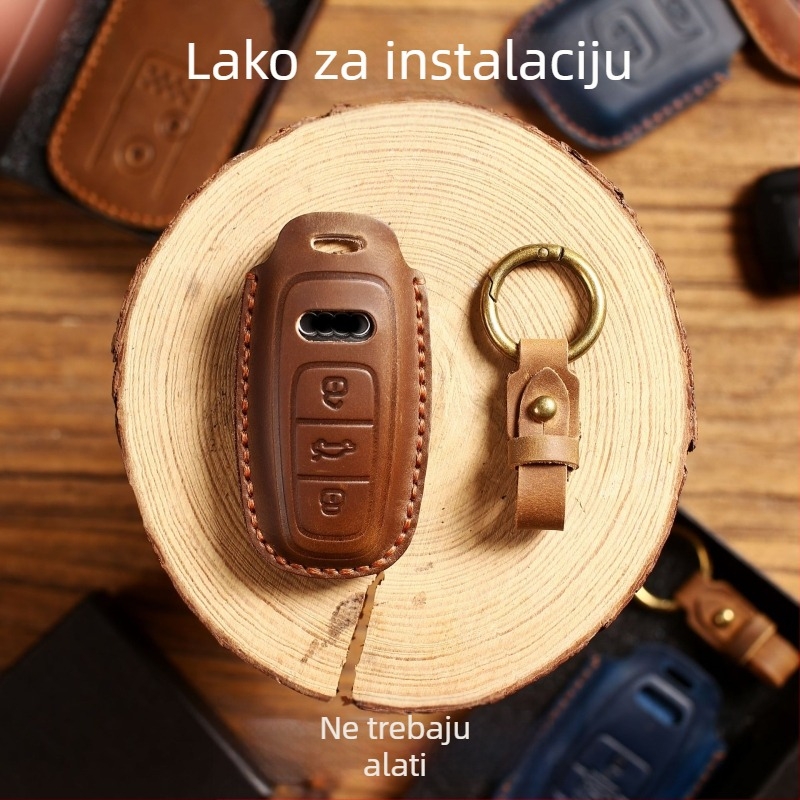 Kryt ključa Audi A6L/A8L — teleća koža, prilagodljiva privatna etiketa, Navigator brend