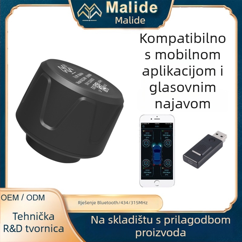 Malid Univerzalni Digitalni Sustav za Praćenje Tlaka u Gumama s Vanjskim Bežičnim Senzorom, Visoka Preciznost, 0-6.4 Bar