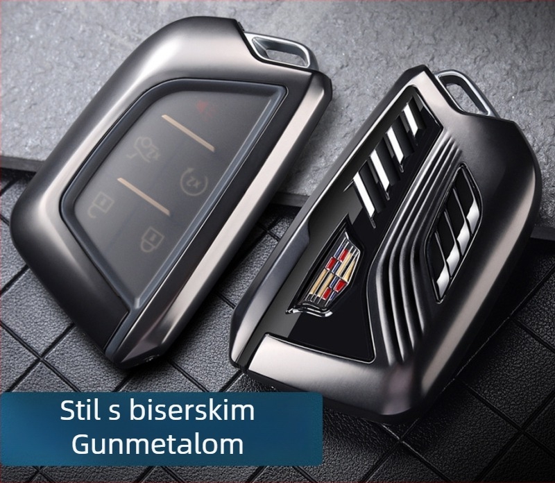 Kućište za ključeve Cadillac kompatibilno s XT5 CT5 XT4 XT6 XTS CT6 s metalnom kopčom (Materijal: cinkova legura + ABS; Stil: poslovno; Prilagodba dostupna)