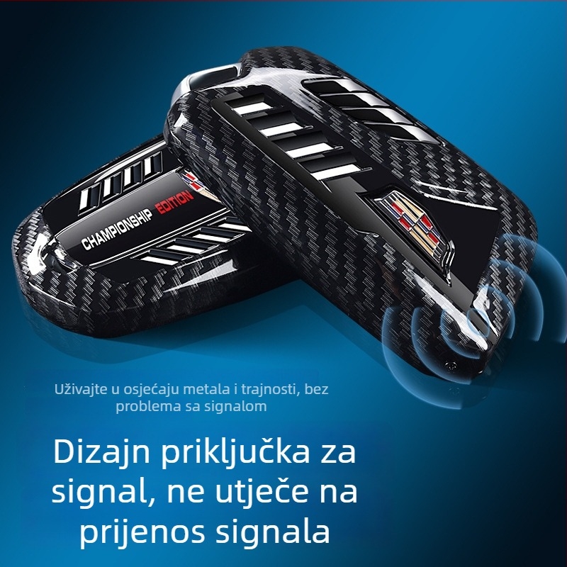 Kućište za ključeve Cadillac kompatibilno s XT5 CT5 XT4 XT6 XTS CT6 s metalnom kopčom (Materijal: cinkova legura + ABS; Stil: poslovno; Prilagodba dostupna)