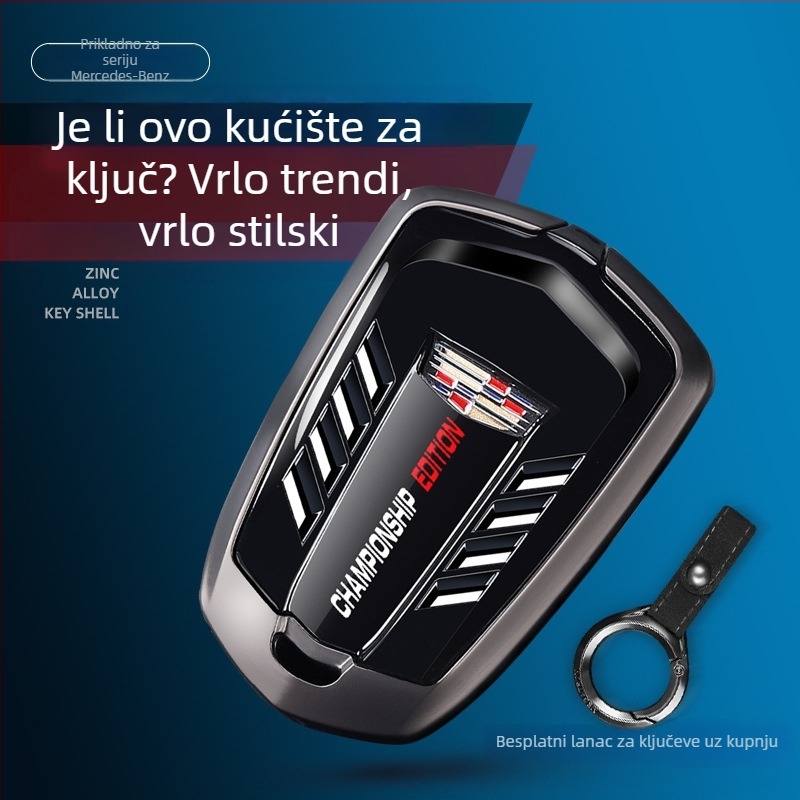 Kućište za ključeve Cadillac kompatibilno s XT5 CT5 XT4 XT6 XTS CT6 s metalnom kopčom (Materijal: cinkova legura + ABS; Stil: poslovno; Prilagodba dostupna)