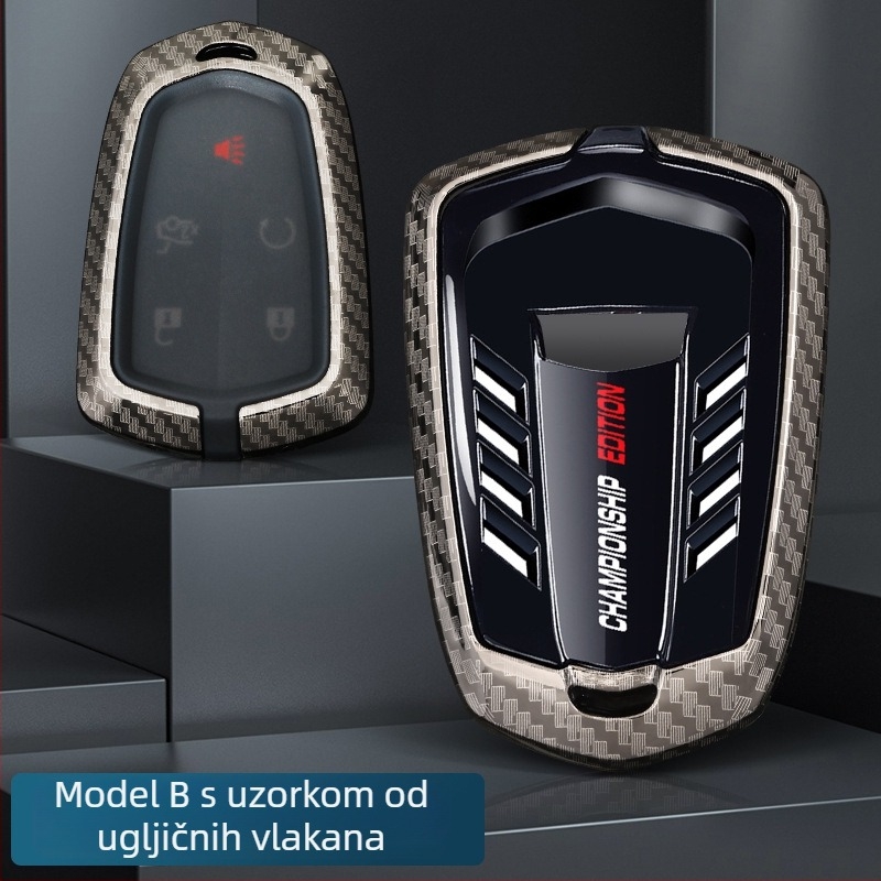Kućište za ključeve Cadillac kompatibilno s XT5 CT5 XT4 XT6 XTS CT6 s metalnom kopčom (Materijal: cinkova legura + ABS; Stil: poslovno; Prilagodba dostupna)
