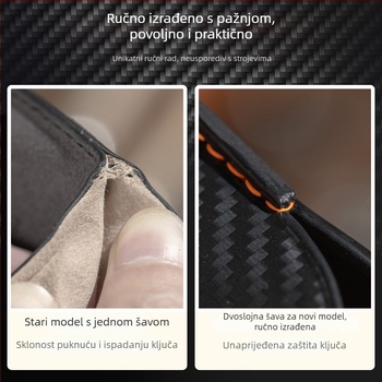 Kompakt ključ Mercedes-Benz s karbonskim uzorkom, mikrovlakno sintetička koža, vrhunski stil, kompatibilan s E300L, C260L, C200L, GLA, GLC, GLE