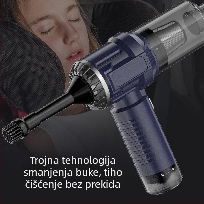Auto mini usisavač 6678 s ABS kućištem, 7.4V, 75W, usis 11000Pa, za auto, unutrašnjost, kauč i staklo