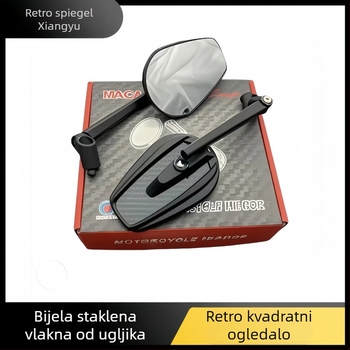 Zadnji retrovizor za off-road motocikle – univerzalni, kvadratno ogledalo, model 305WX, metalno tijelo, ABS kućište