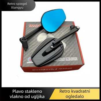 Zadnji retrovizor za off-road motocikle – univerzalni, kvadratno ogledalo, model 305WX, metalno tijelo, ABS kućište