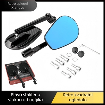 Zadnji retrovizor za off-road motocikle – univerzalni, kvadratno ogledalo, model 305WX, metalno tijelo, ABS kućište