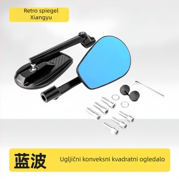 Zadnji retrovizor za off-road motocikle – univerzalni, kvadratno ogledalo, model 305WX, metalno tijelo, ABS kućište