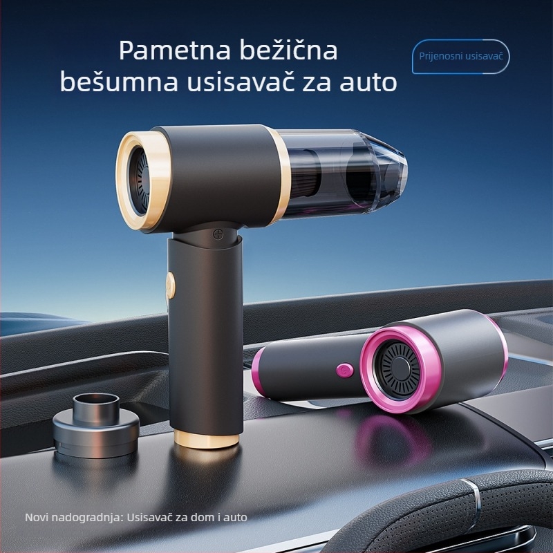 Ručni usisavač za automobil, 120W, USB punjenje, snažno usisavanje 15-20 kPa, suho/tepisi