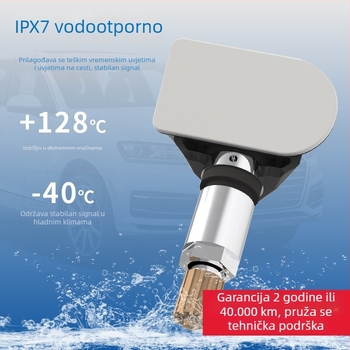 Cyboton Univerzalni sustav za praćenje tlaka u gumama s programabilnim senzorima, Bluetooth i OBD, digitalni zaslon, raspon 0–8 bar, model 65-L