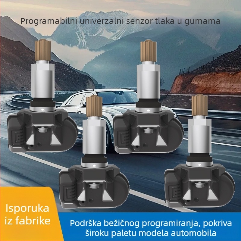 Cyboton Univerzalni sustav za praćenje tlaka u gumama s programabilnim senzorima, Bluetooth i OBD, digitalni zaslon, raspon 0–8 bar, model 65-L