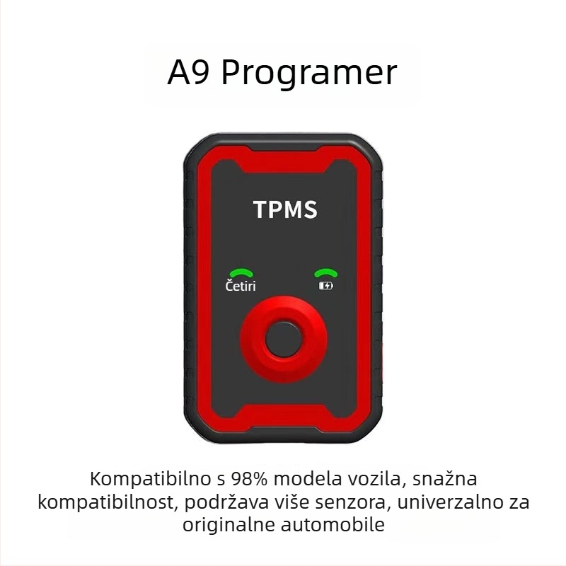Cyboton Univerzalni sustav za praćenje tlaka u gumama s programabilnim senzorima, Bluetooth i OBD, digitalni zaslon, raspon 0–8 bar, model 65-L