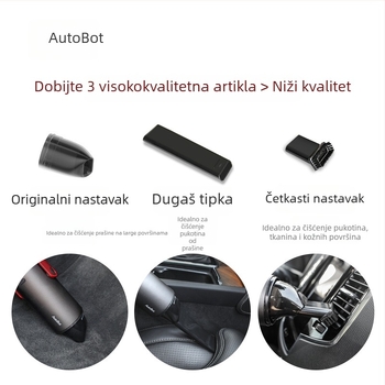 AutoBot prenosni usisavač za automobil, bežični (7.4V, 80W, 5500Pa usisavanja, punjivi)