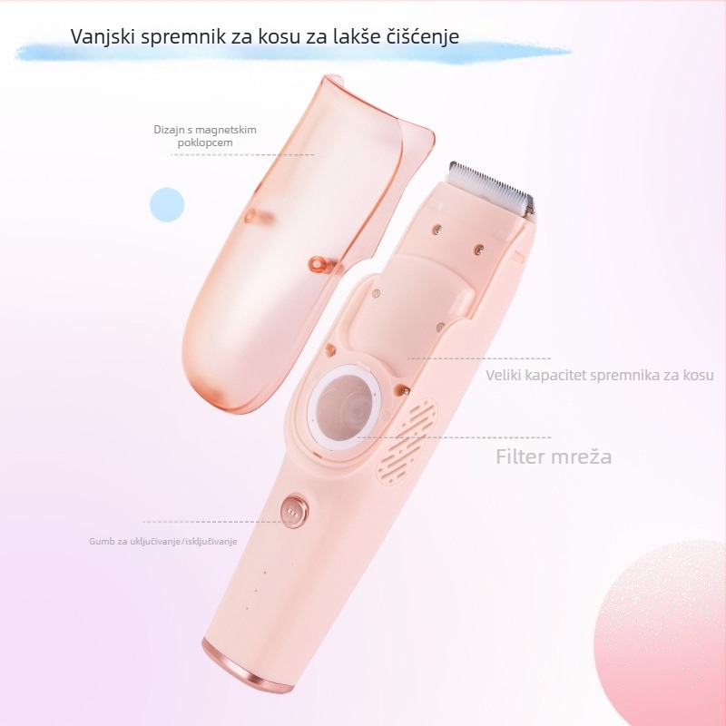 Dječji klipper s usisavanjem dlačica, ultra tih, punjivi, keramička oštrica, vodootporan