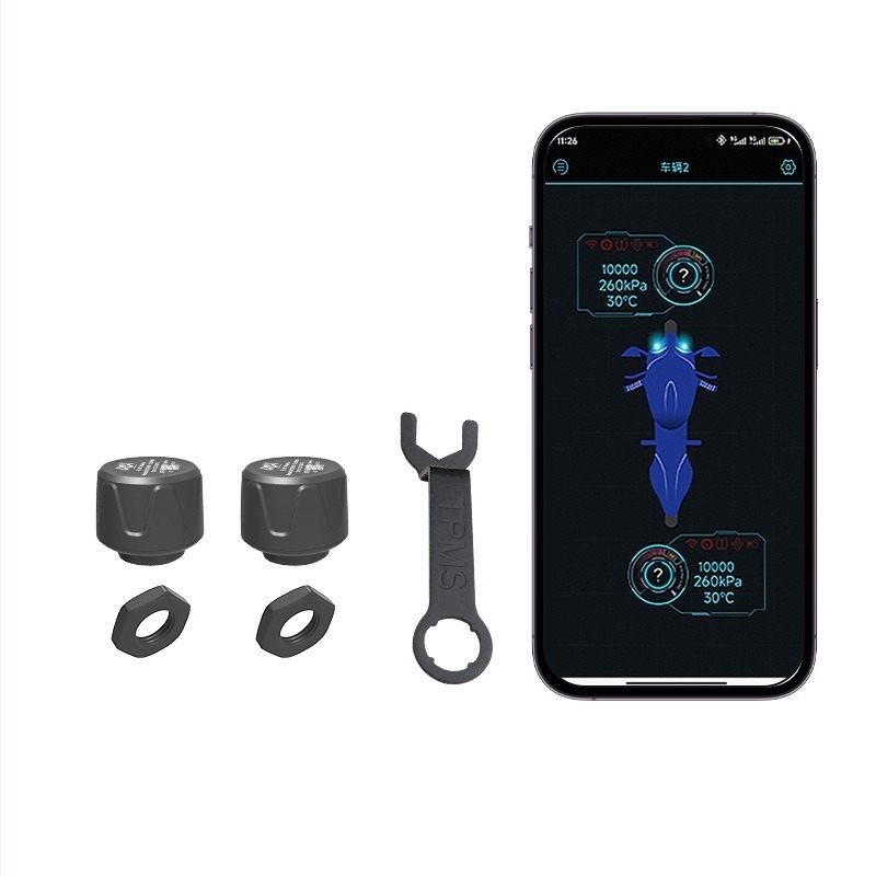 Malide Bluetooth inteligentni monitor tlaka u gumama za motocikle TPMS, vanjski senzor, univerzalna Bluetooth verzija
