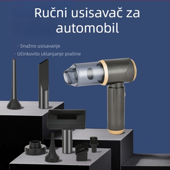 Automobilski usisavač s bežičnim punjenjem, ručni, visoka snaga usisavanja, prijenosni usisavač za unutrašnjost vozila