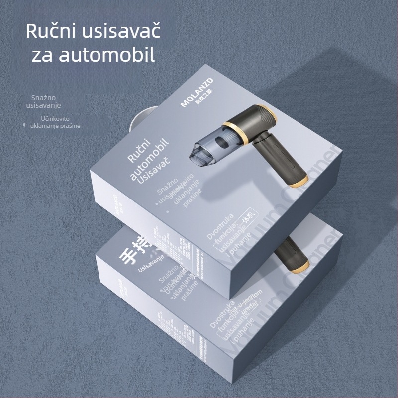 Automobilski usisavač s bežičnim punjenjem, ručni, visoka snaga usisavanja, prijenosni usisavač za unutrašnjost vozila