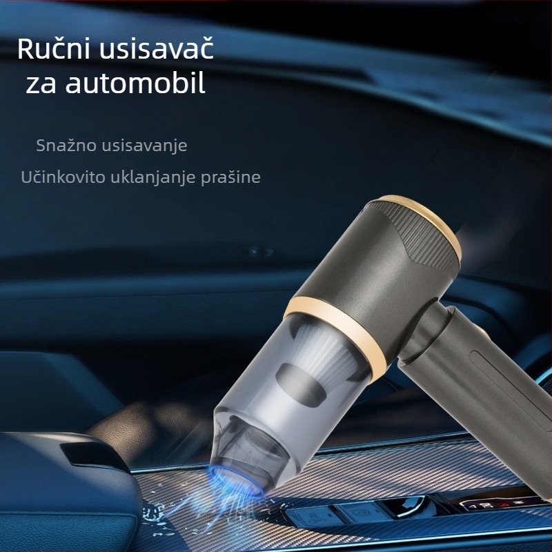Automobilski usisavač s bežičnim punjenjem, ručni, visoka snaga usisavanja, prijenosni usisavač za unutrašnjost vozila