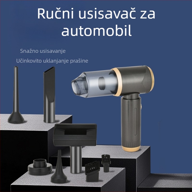 Automobilski usisavač s bežičnim punjenjem, ručni, visoka snaga usisavanja, prijenosni usisavač za unutrašnjost vozila